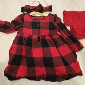 GAP Baby Red and Black Plaid Outfit